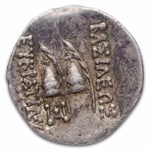 Kingdom of Bactria AR Obol Eukratides I (170-145 BC) XF NGC