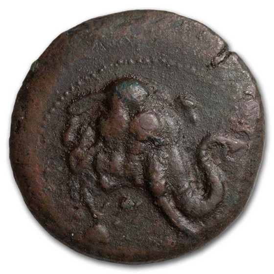 Kingdom of Bactria Demetrius I AE Trichalkon (200-185 BC) Ch VF Kingdom of Bactria Demetrius I AE Trichalkon (200-185 BC) Ch VF