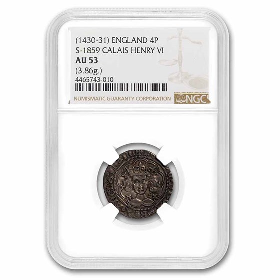 Kingdom of England Silver Groat Henry VI (1430-31 AD) AU-53 NGC Kingdom of England Silver Groat Henry VI (1430-31 AD) AU-53 NGC