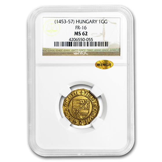 Kingdom of Hungary AV Goldengulden (1453-57) MS-62 NGC Kingdom of Hungary AV Goldengulden (1453-57) MS-62 NGC