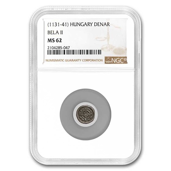 Kingdom of Hungary Silver Denar Bela II (1131-41 AD) MS-62 NGC