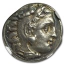 Kingdom of Macedon AR Drachm Alexander III (336-323 BC) AU NGC Kingdom of Macedon AR Drachm Alexander III (336-323 BC) AU NGC