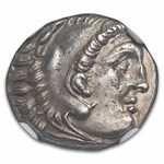 Kingdom of Macedon AR Drachm Alexander III (336-323 BC) AU NGC