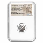 Kingdom of Macedon AR Drachm Alexander III (336-323 BC) MS NGC
