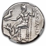 Kingdom of Macedon AR Drachm Alexander III (336-323 BC) XF NGC