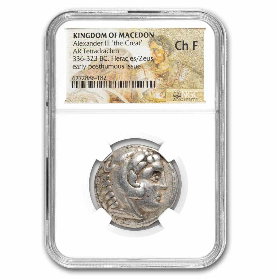 Kingdom of Macedon AR Tetradrachm Alex. III (336-323 BC) Ch F NGC