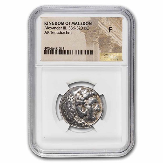 Kingdom of Macedon AR Tetradrachm Alex III c.336-323 BC Fine NGC Kingdom of Macedon AR Tetradrachm Alex III c.336-323 BC Fine NGC