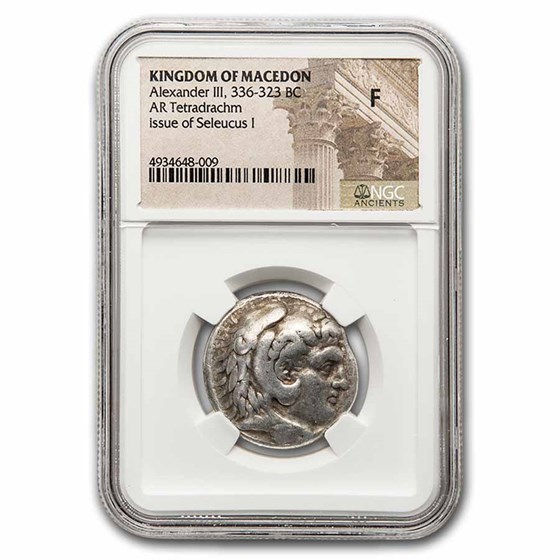 Kingdom of Macedon AR Tetradrachm Seleucus I 336-323 BC Fine NGC Kingdom of Macedon AR Tetradrachm Seleucus I 336-323 BC Fine NGC