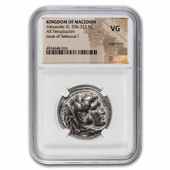 Kingdom of Macedon AR Tetradrachm Seleucus I (336-323 BC) VG NGC Kingdom of Macedon AR Tetradrachm Seleucus I (336-323 BC) VG NGC