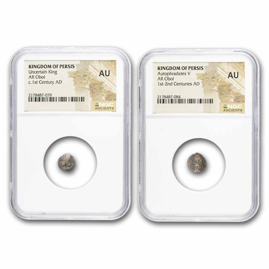 Kingdom of Persis AR Obol 132 BC - 224 AD AU NGC Random Ruler