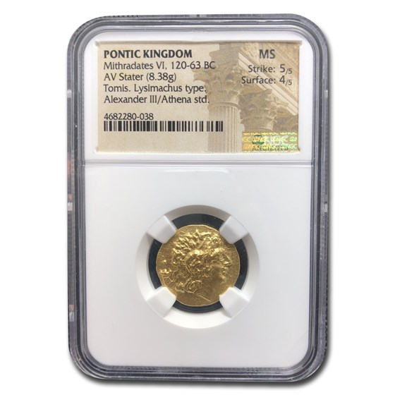Kingdom of Pontus Gold AV Stater Mithradates VI (120-63 BC)MS NGC Kingdom of Pontus Gold AV Stater Mithradates VI (120-63 BC)MS NGC