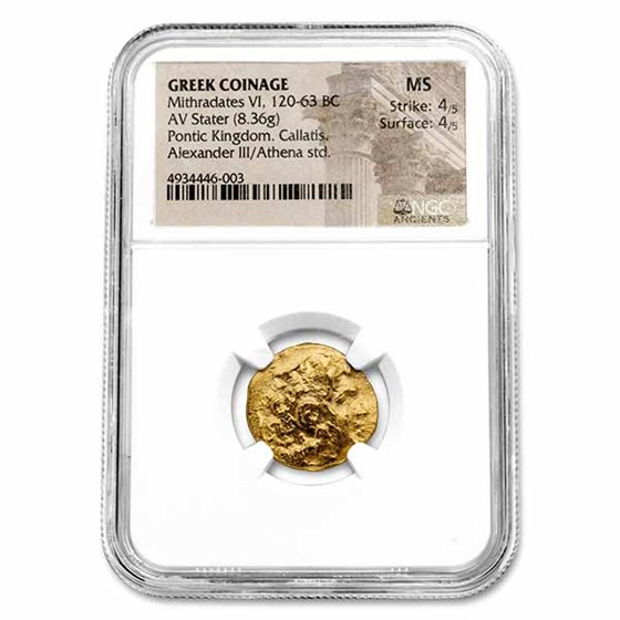 Kingdom of Pontus Gold Stater Mithradates VI (120-63 BC) MS NGC Kingdom of Pontus Gold Stater Mithradates VI (120-63 BC) MS NGC
