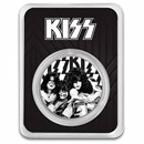 KISS 1 oz Silver Colorized Black & White Band Logo in TEP
