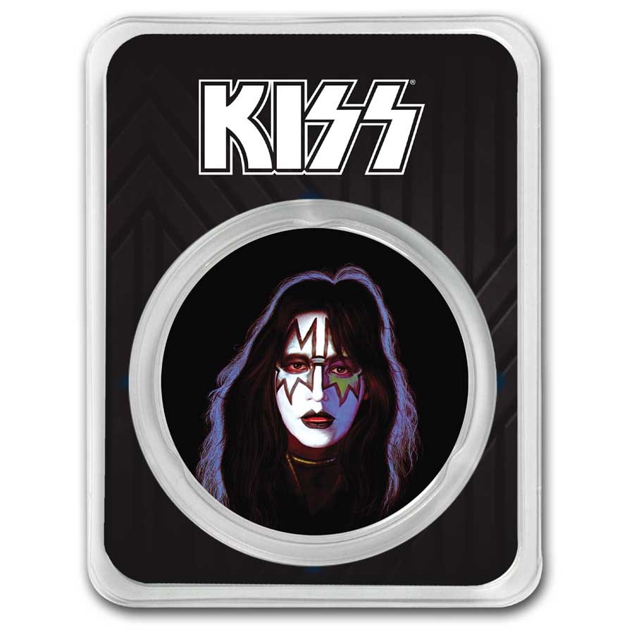KISS 1 oz Silver Colorized Blue Spaceman in TEP