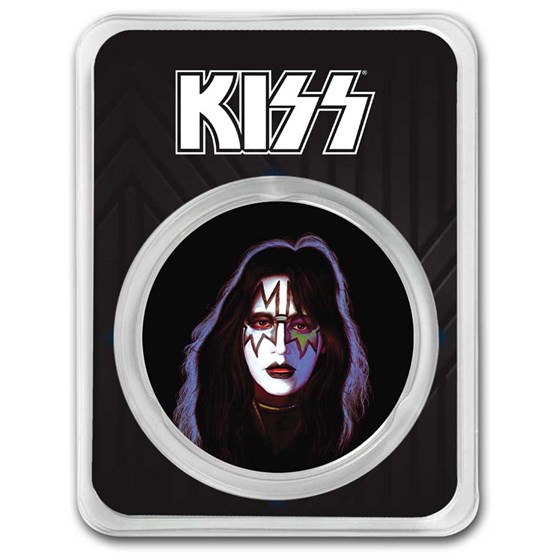 KISS 1 oz Silver Colorized Blue Spaceman in TEP KISS 1 oz Silver Colorized Blue Spaceman in TEP