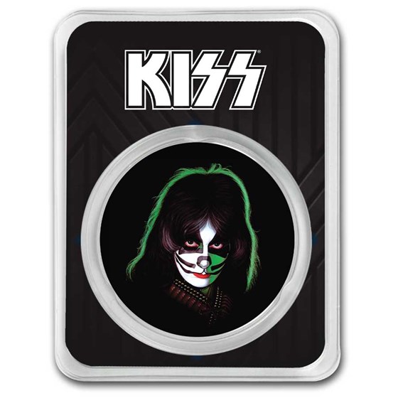 KISS 1 oz Silver Colorized Green Catman in TEP KISS 1 oz Silver Colorized Green Catman in TEP