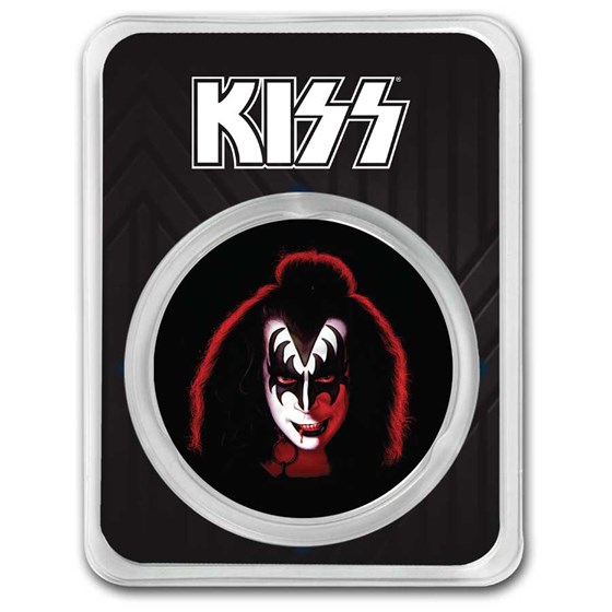 KISS 1 oz Silver Colorized Red Demon in TEP KISS 1 oz Silver Colorized Red Demon in TEP