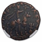 Kushan Empire AE Tetradrachm (1st-2nd Cent AD) NGC (XF Details)