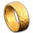 Kuvera 24K 10 mm 1 oz Hammered Flat Band (Size 11)