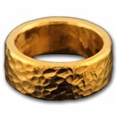 Kuvera 24K 10 mm 1 oz Hammered Flat Band (Size 9)
