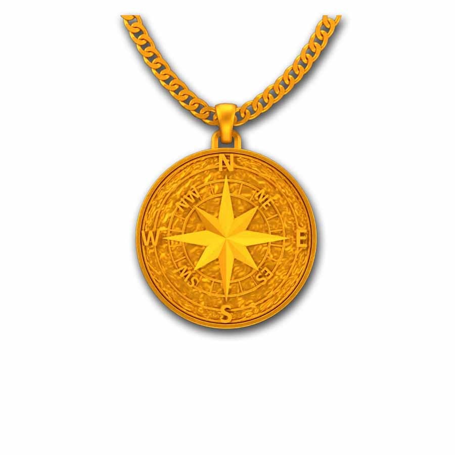 Kuvera 24K Compass Pendant