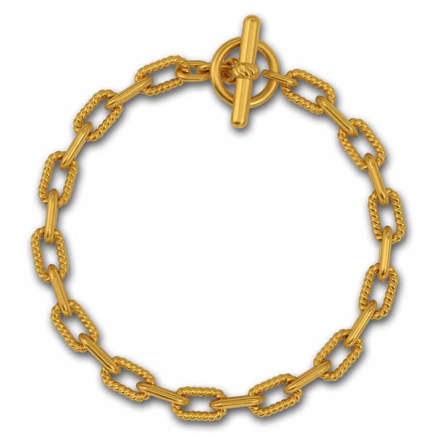 Kuvera 24K Textured Chain Bracelet 7.5"