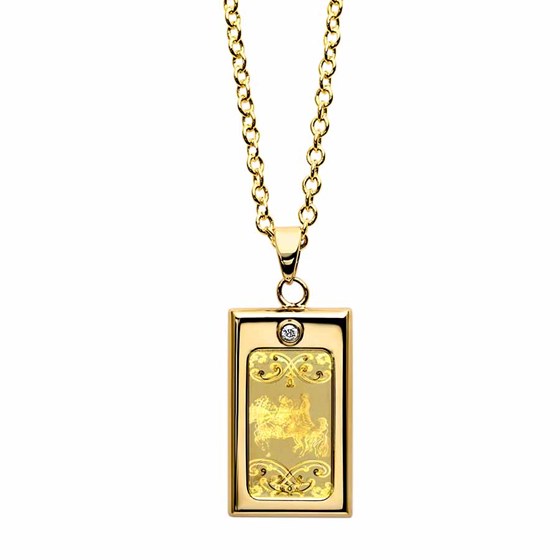 Ladies 1 gram Gold Austrian Mint Pendant Necklace w/CZ Ladies 1 gram Gold Austrian Mint Pendant Necklace w/CZ