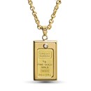 Ladies 1 gram Gold Credit Suisse Pendant Necklace w/CZ