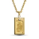 Ladies 1 gram Gold Pamp Suisse Pendant Necklace w/CZ
