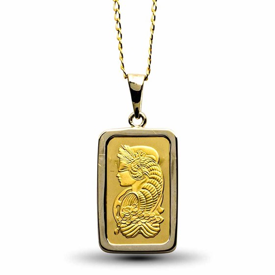 Ladies 2.5 gram Gold Pamp Suisse Pendant w/ 18" Chain Ladies 2.5 gram Gold Pamp Suisse Pendant w/ 18" Chain