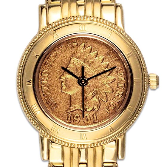 Ladies Gold Tone Indian Head Penny Watch Ladies Gold Tone Indian Head Penny Watch
