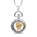 Ladies Sterling Silver Rope Chain U.S. Mercury Dime Pendant Watch