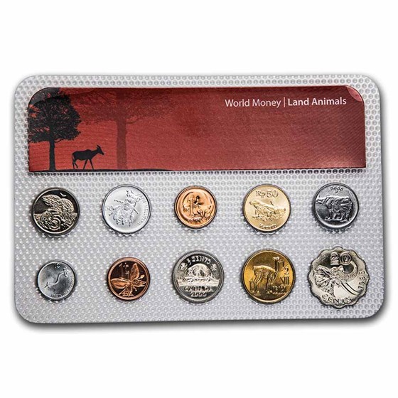 Land Animal Coins from Around the World 10-Coin Set BU Land Animal Coins from Around the World 10-Coin Set BU