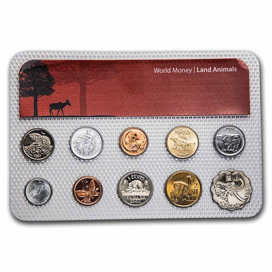 Land Animal Coins from Around the World 10-Coin Set BU