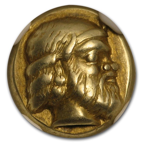Lesbos, Mytilene EL Hecte Satyr/Ram heads (454-427 BC) XF NGC Lesbos, Mytilene EL Hecte Satyr/Ram heads (454-427 BC) XF NGC