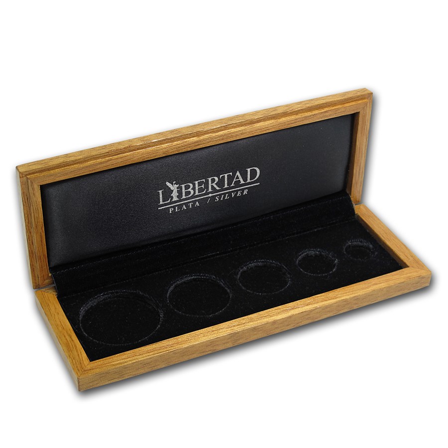 Buy Libertad 5 coin Wood Presentation Box Banco de Mexico (Silver) APMEX