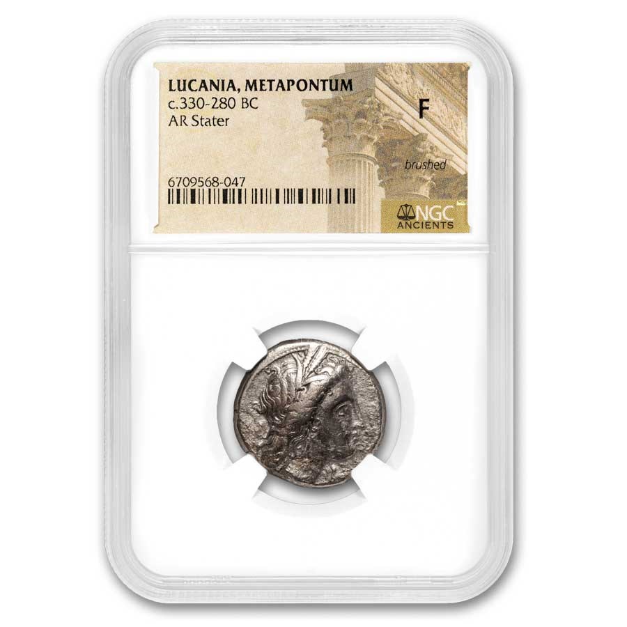 Lucania, Metapontum AR Stater (330-280 BC) Fine NGC
