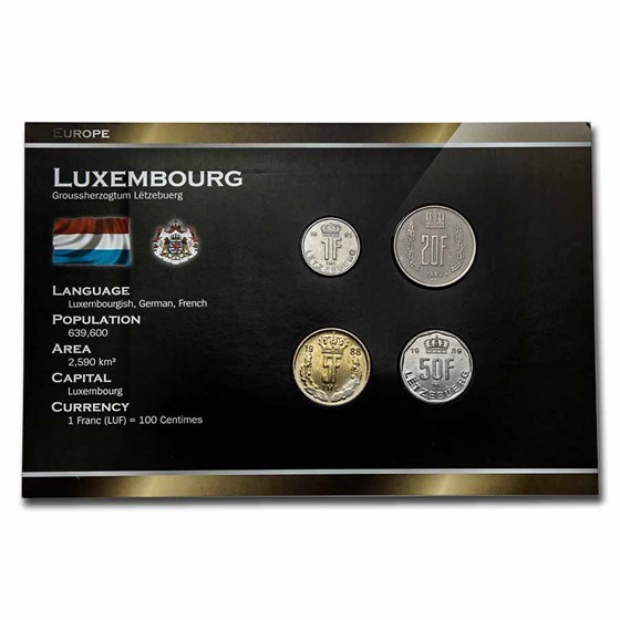 Luxembourg Pre-Euro 4-Coin Set BU Luxembourg Pre-Euro 4-Coin Set BU