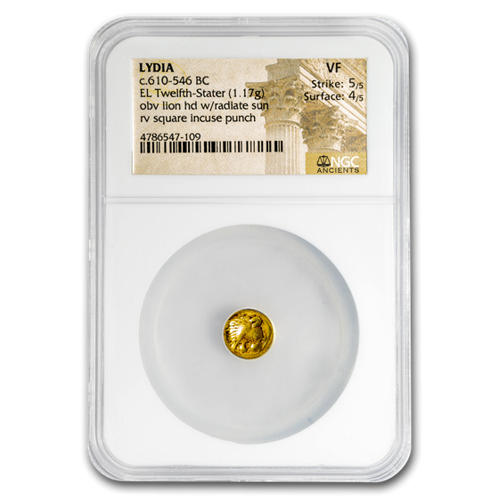 Lydia Gold EL Twelfth-Stater (610-546 BC) VF NGC Lydia Gold EL Twelfth-Stater (610-546 BC) VF NGC