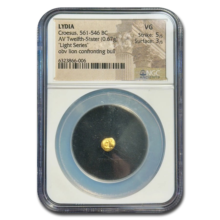 Lydia Silver EL Twelfth-Stater Croesus (561-546 BC) VG NGC