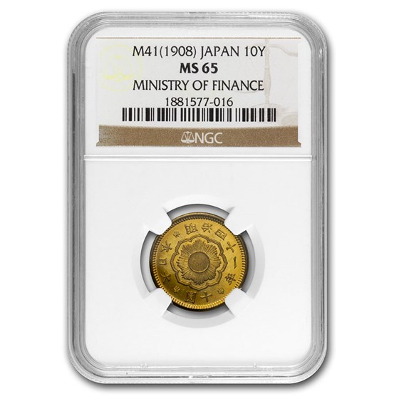 M41(1908) Japan Gold 10 Yen MS-65 NGC (Ministry of Finance Hoard) M41(1908) Japan Gold 10 Yen MS-65 NGC (Ministry of Finance Hoard)