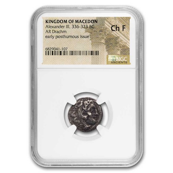 Macedon Alexander III Drachm 336-323 BC Ch Fine NGC Posthu. Issue Macedon Alexander III Drachm 336-323 BC Ch Fine NGC Posthu. Issue