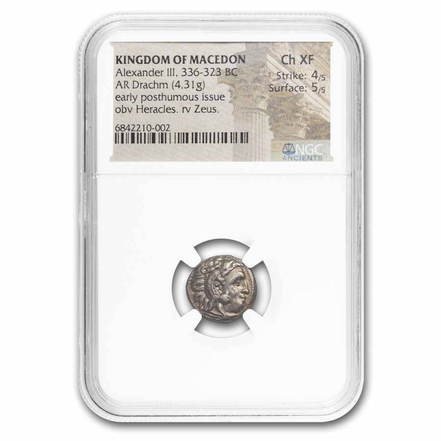 Macedon Alexander III Drachm (336-323 BC) Ch XF NGC Posthu. Issue