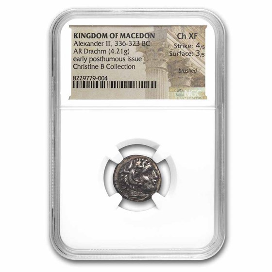 Macedon Alexander III Drachm (336-323 BC) Ch XF NGC Posthu. Issue