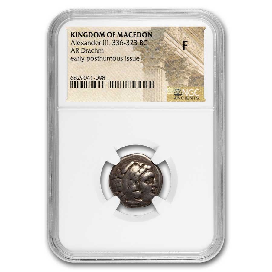 Macedon Alexander III Drachm 336-323 BC Fine NGC Posthumous Issue