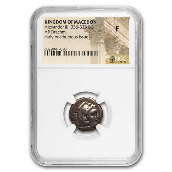 Macedon Alexander III Drachm 336-323 BC Fine NGC Posthumous Issue Macedon Alexander III Drachm 336-323 BC Fine NGC Posthumous Issue