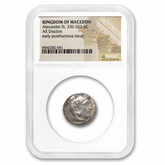 Macedon Alexander III Drachm 336-323 BC NGC (Early Posthumous)