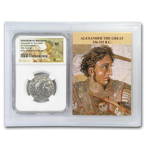 Macedon Alexander III Tetradrachm (336-323 BC) XF NGC (Vault) Macedon Alexander III Tetradrachm (336-323 BC) XF NGC (Vault)