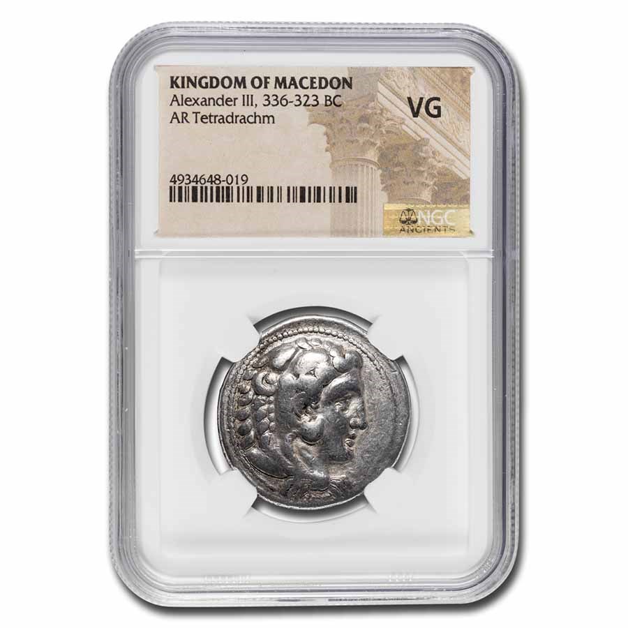 Macedon AR Tetradrachm Alex. III, Lifetime (c.336-323 BC) VG NGC