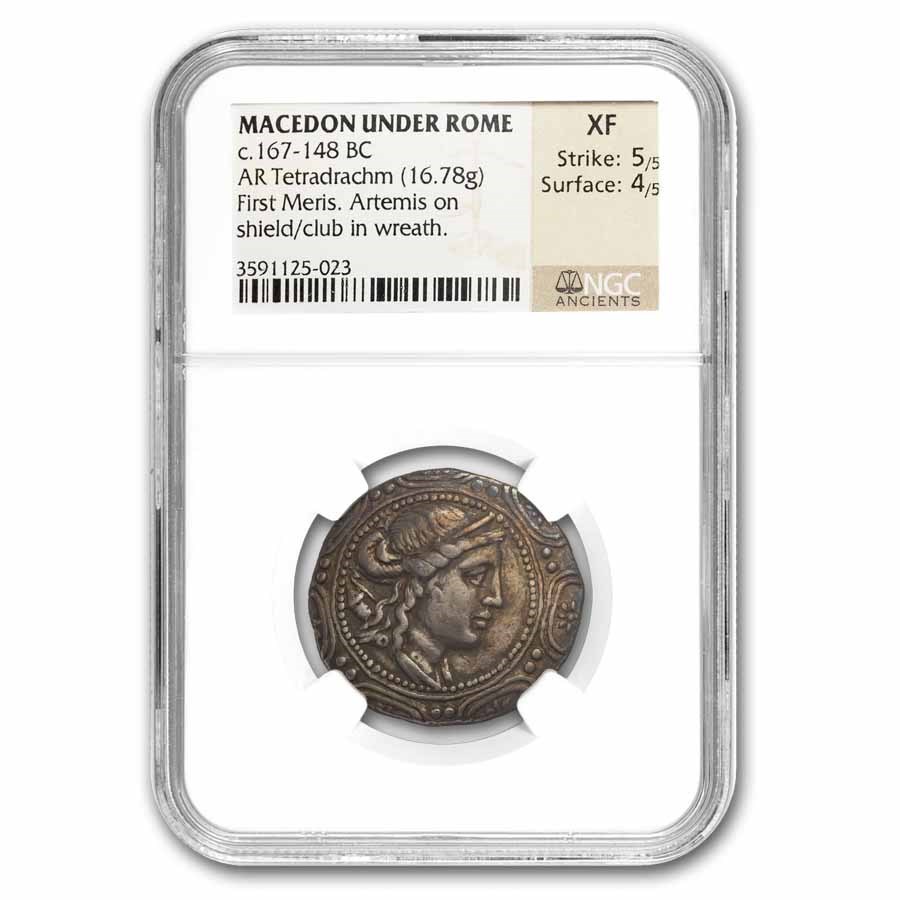 Macedon Under Rome Silver Tetradrachm (167-148 BC) XF NGC 5/4